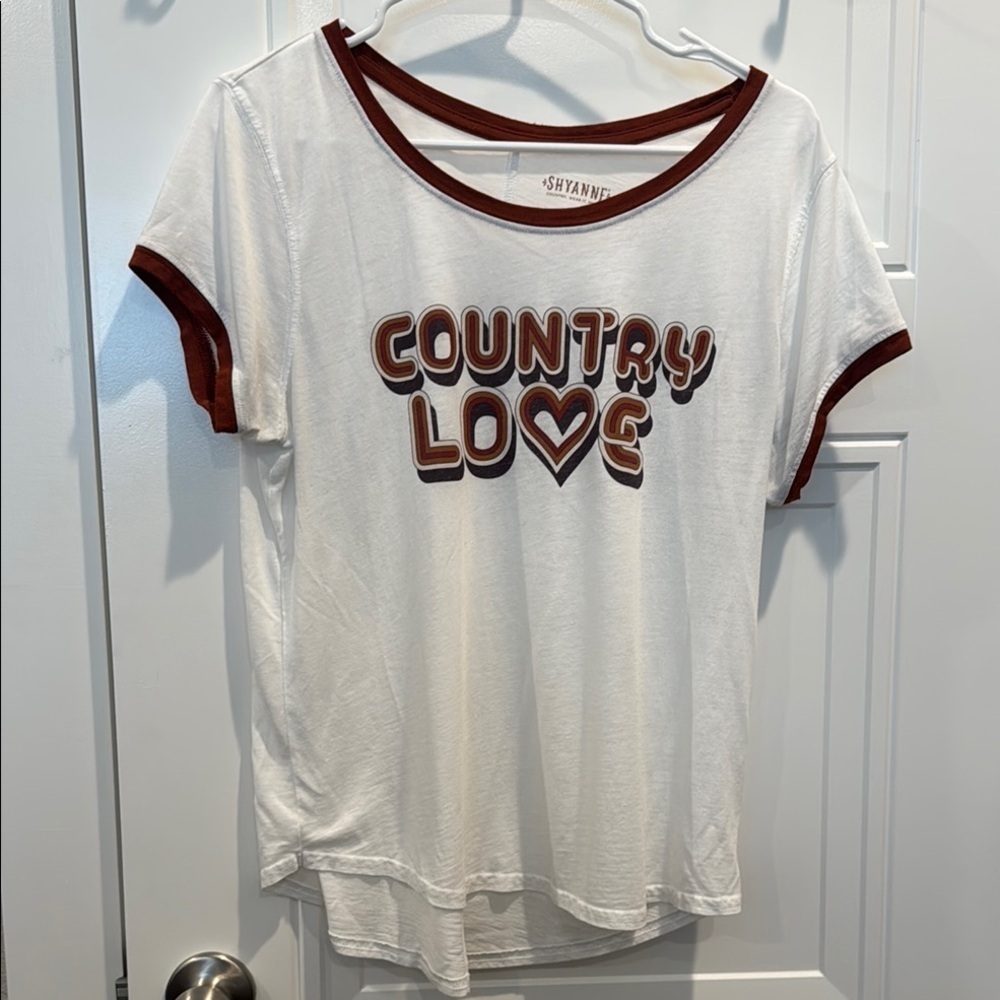 Shyanne White and Brown Country Love Tee